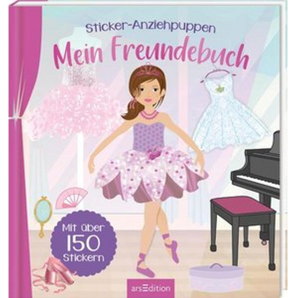 Ars Edition GmbH Sticker-Anziehpuppen – Mein Freundebuch (Ballerina)