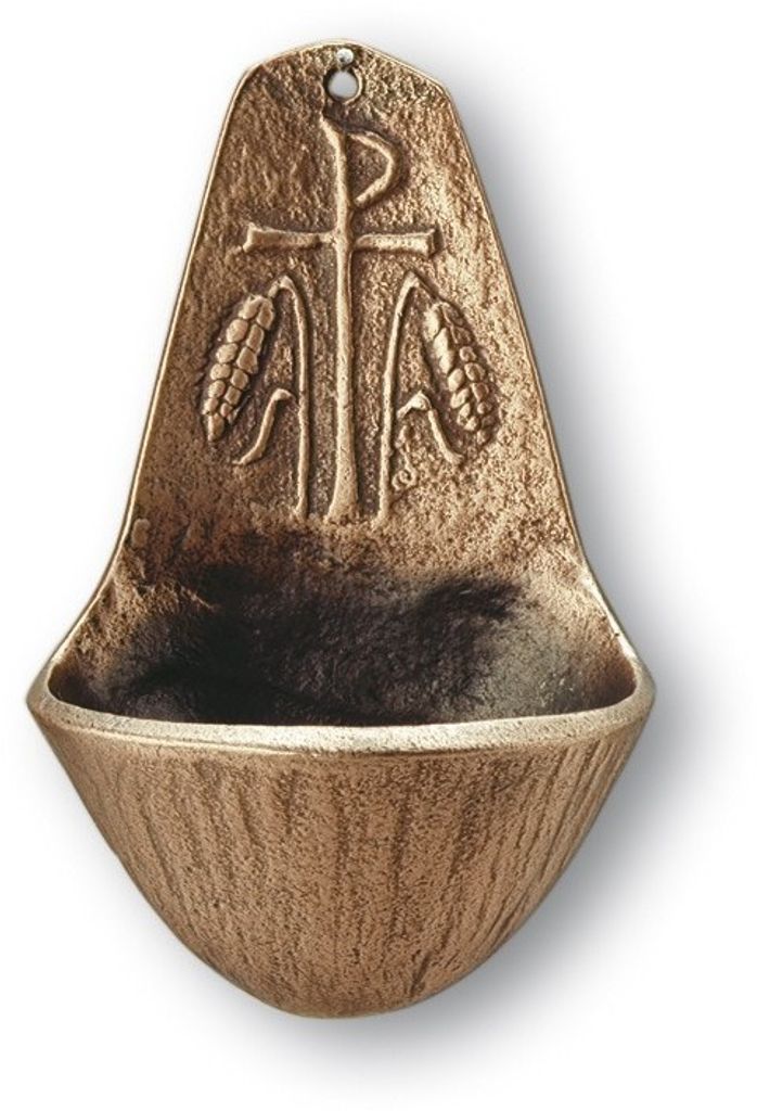 Weihwasserkessel PX Ähren 10 cm Bronze Produktbild 