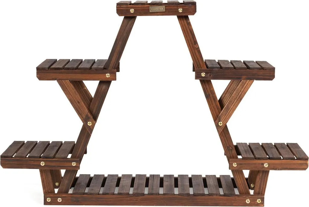 Porte-plante triangulaire en bois 6 étages structure stable 99 cm - 4