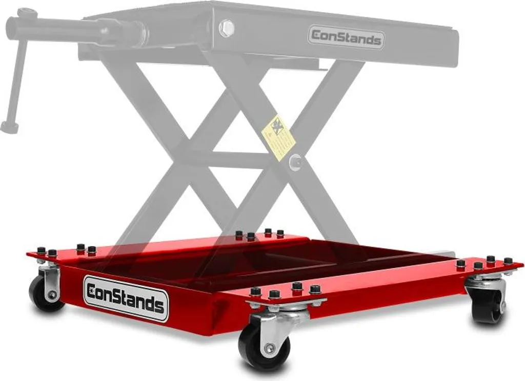Châssis mobile robuste Mid-Lift M rouge avec 4 roues pivotantes