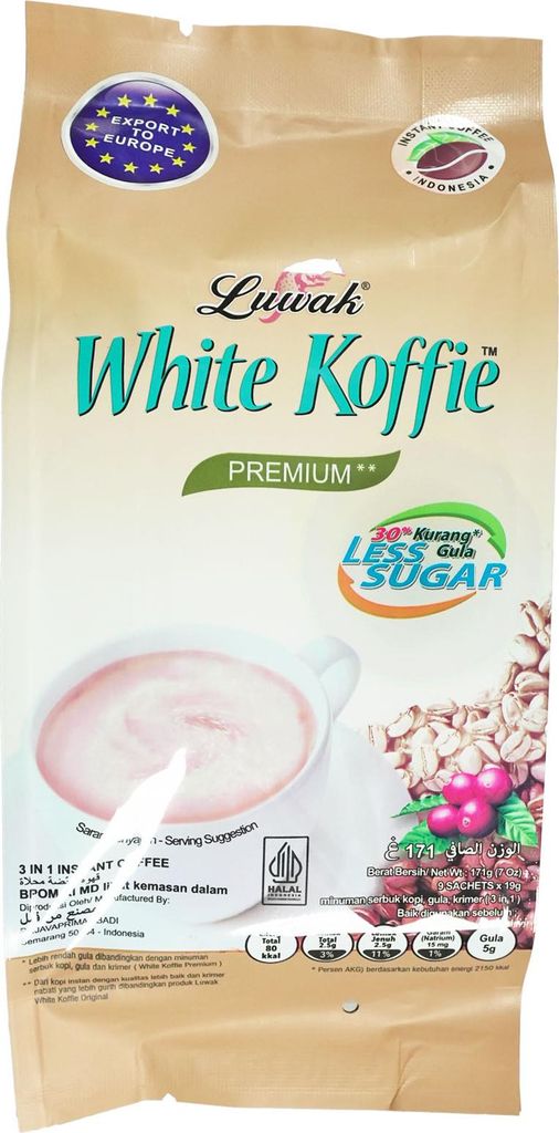 Luwak White Koffie 3in1 Instant Coffee weniger Zucker 171g