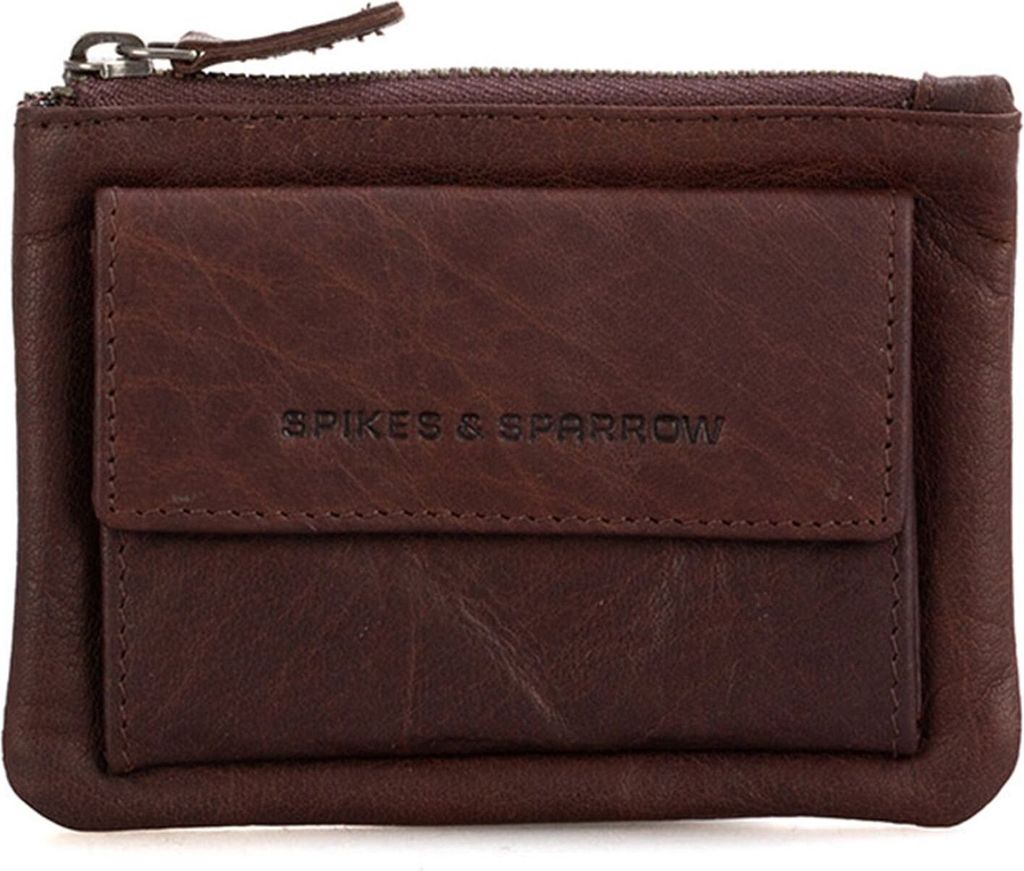 SPIKES & SPARROW Leder Schlüsselmäppchen Bronco Key Case Dark Brown dunkelbraun