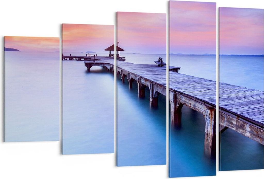 Bild auf Leinwand - Leinwandbild - Strand Wasser Meer Urlaub - 150x100cm - Wand Bild - Wanddeko - Leinwanddruck - Bilder - Kunstdruck - Wanddekorat...