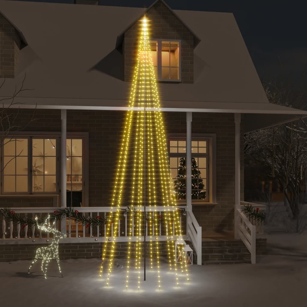Möbel LED-Weihnachtsbaum für Fahnenmast Warmweiß 732 LEDs 500 cm - Weihnachtsgirlanden 343526