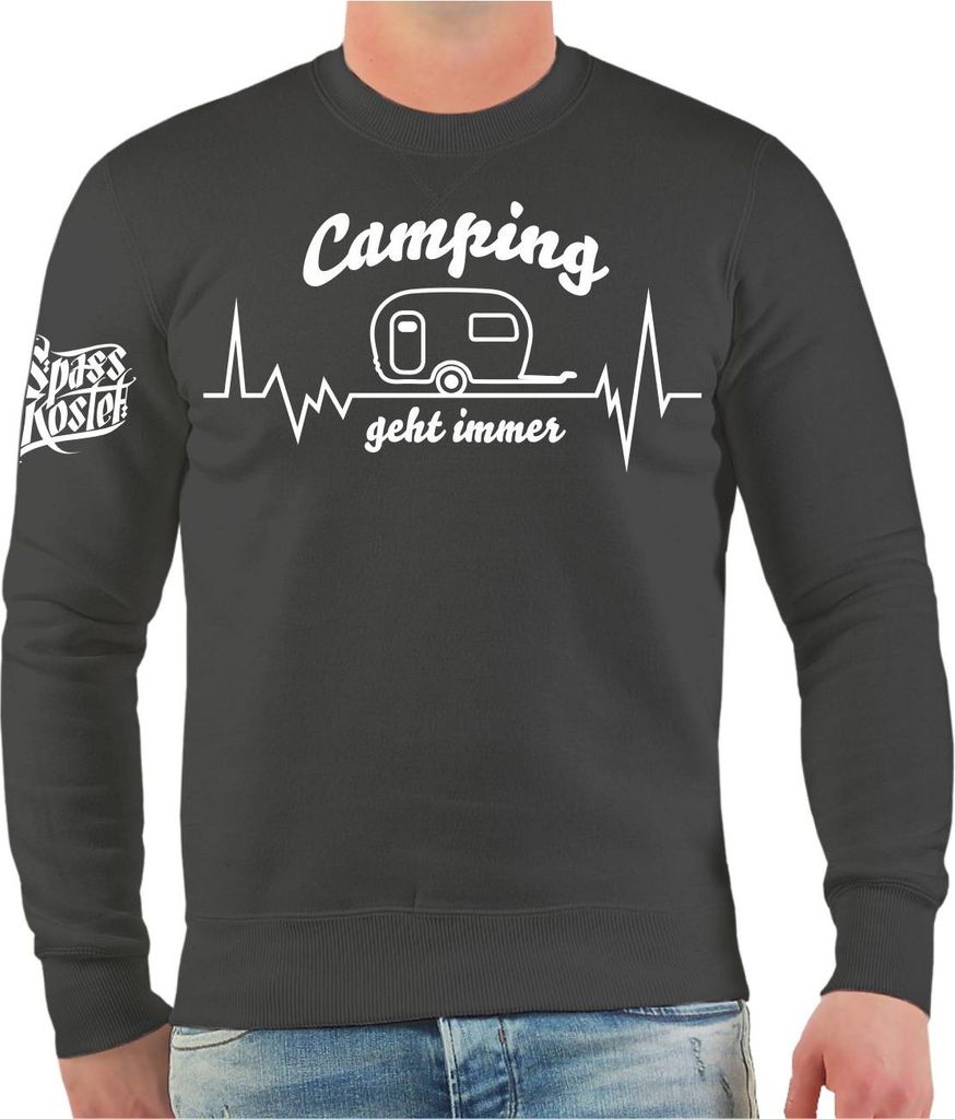 Herren Sweatshirt Wohnanhänger Camping Liebe