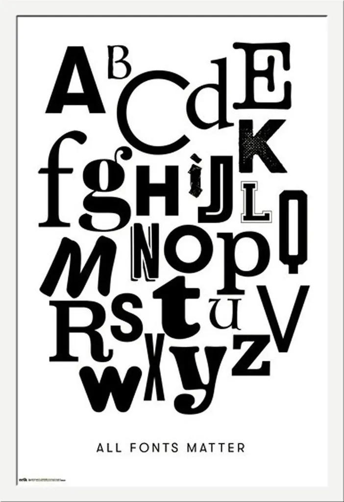 Poster alphabet ABC sécurisé cadre blanc Shinsuke incassable acrylique