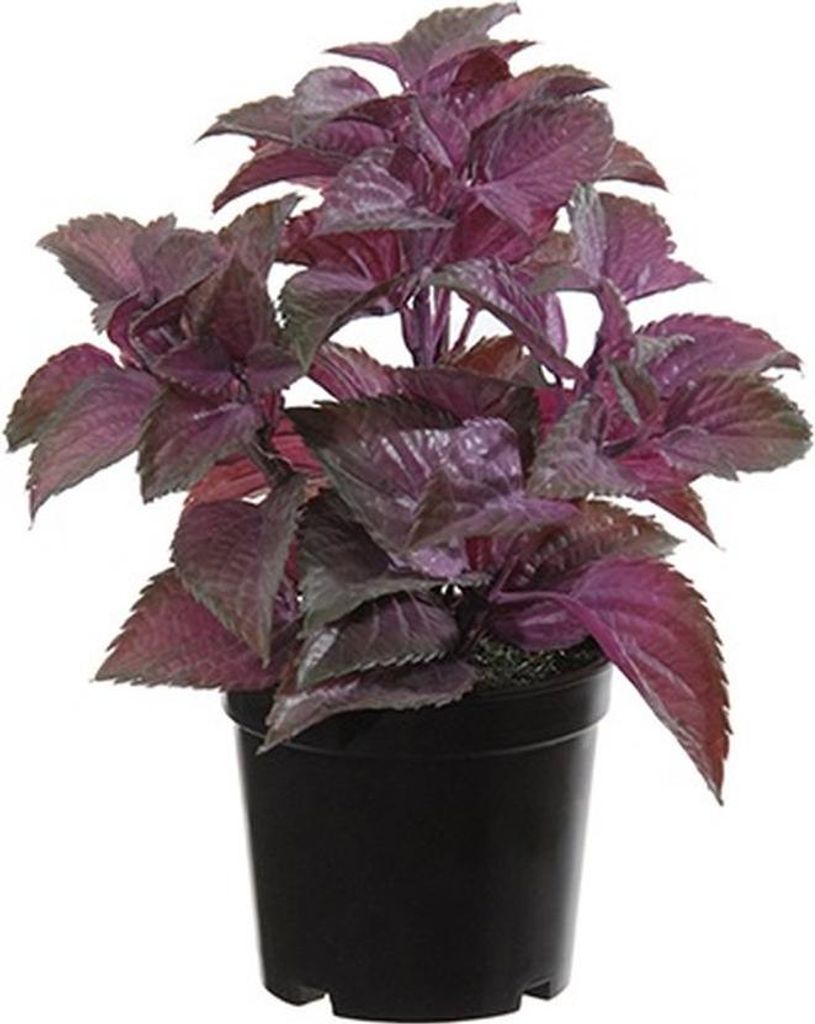 artplants.de Kunst Pflanze Minze TSUKI, violett-Burgunderrot, 24cm - Künstliche Küchenkräuter