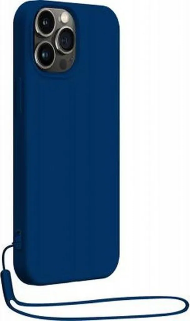 Custodia Silicone BigBen iPhone 14 Pro Blu Navy + Cinturino