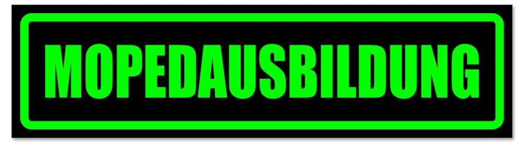 Kiwistar - Autoaufkleber - Grün - Schwarz - 60 x 16 cm - Mopedausbildung - Hinweis Aufkleber Sticker für Auto, Kfz, Fahrrad, PKW, LKW