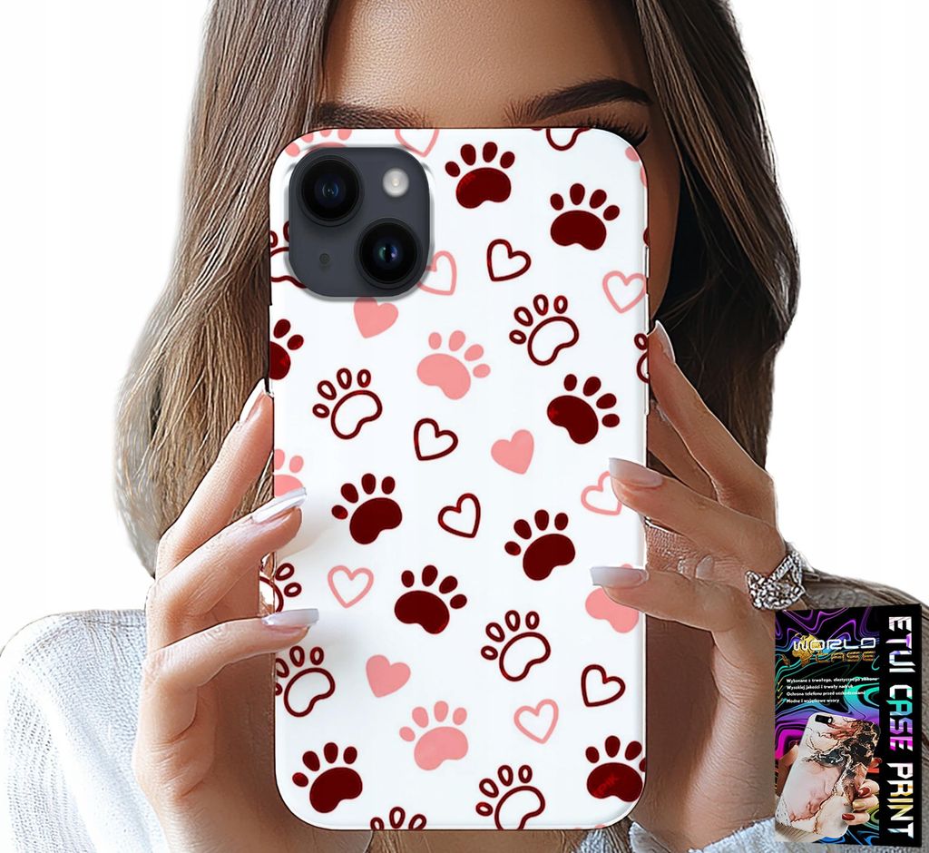 Hülle Für Iphone 14 Plus - Hundepfoten Auf Weissem Hintergrund, Hund, Katze, Bär