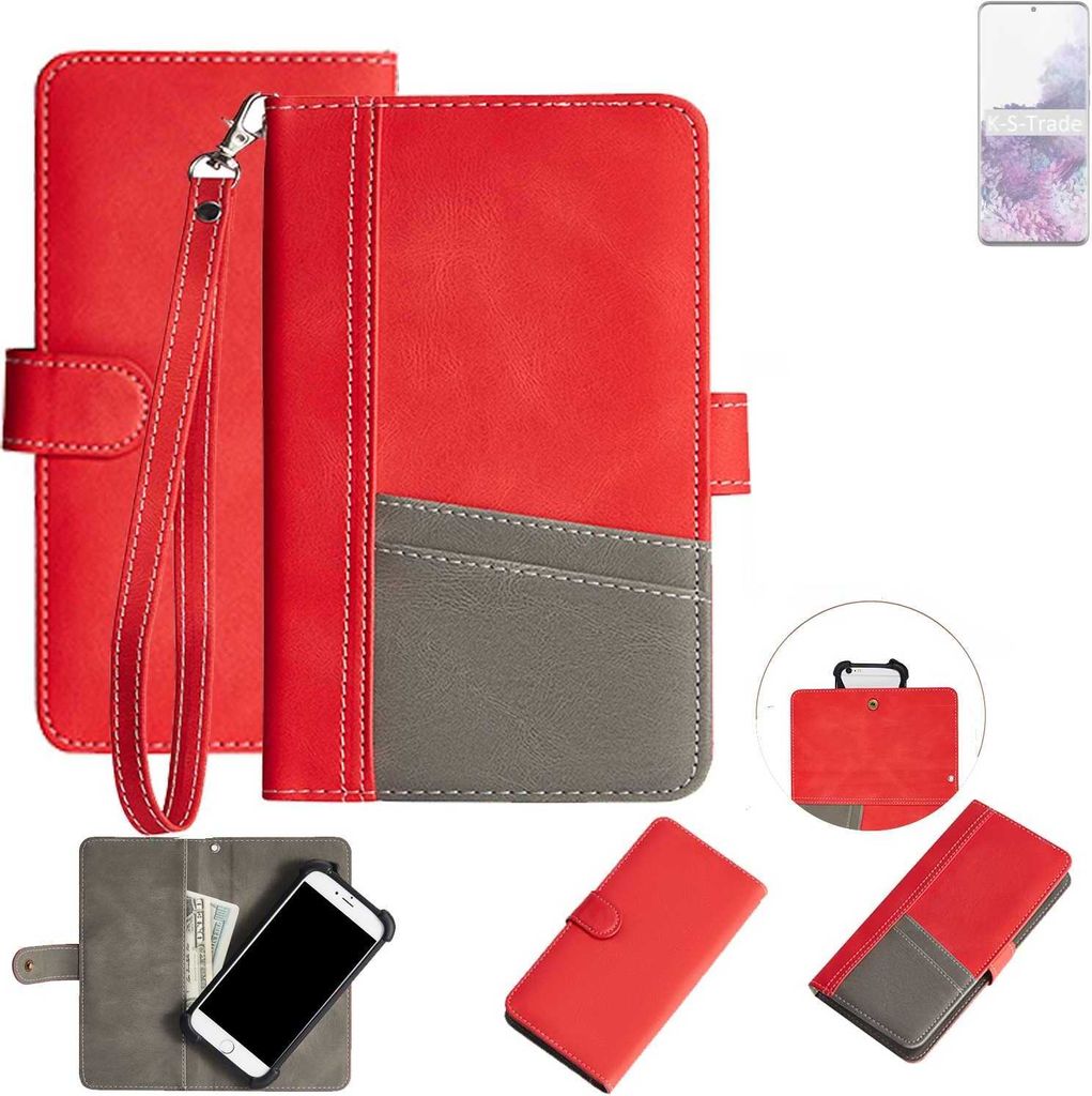 K-S-Trade Handy Schutzhülle für Samsung Galaxy S20+ Hülle Portemonnee Brieftasche Klapphülle Kartenfächer Flip Wallet Case Etui