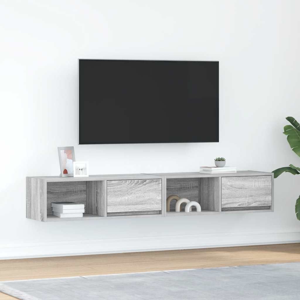 Maison Exclusive - TV-Schränke 2 Stk. Grau Sonoma 80x31x25,5 cm Holzwerkstoff