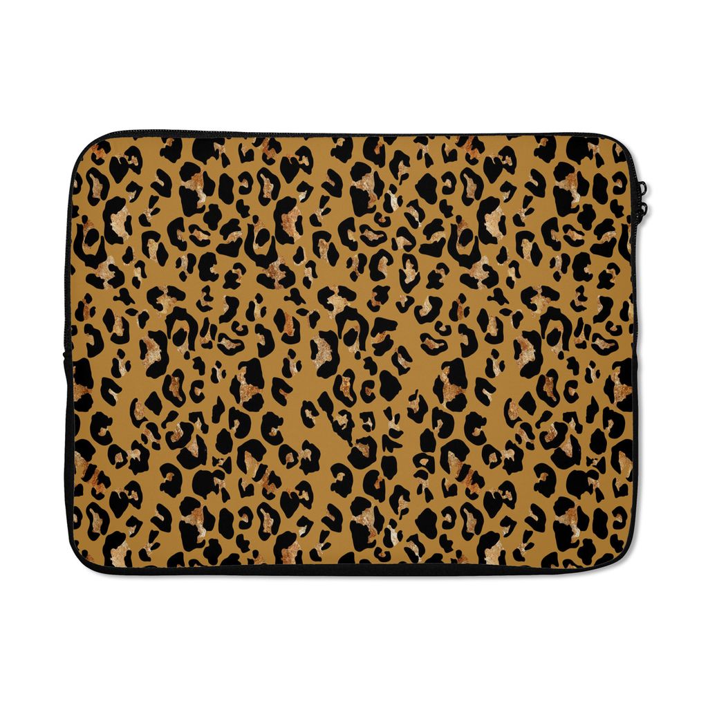 MuchoWow Laptop Hülle 15 Zoll Tiermuster - Ockergelb - Gold Laptoptasche - Laptoptasche - Sleeve - Rundum-Schutz