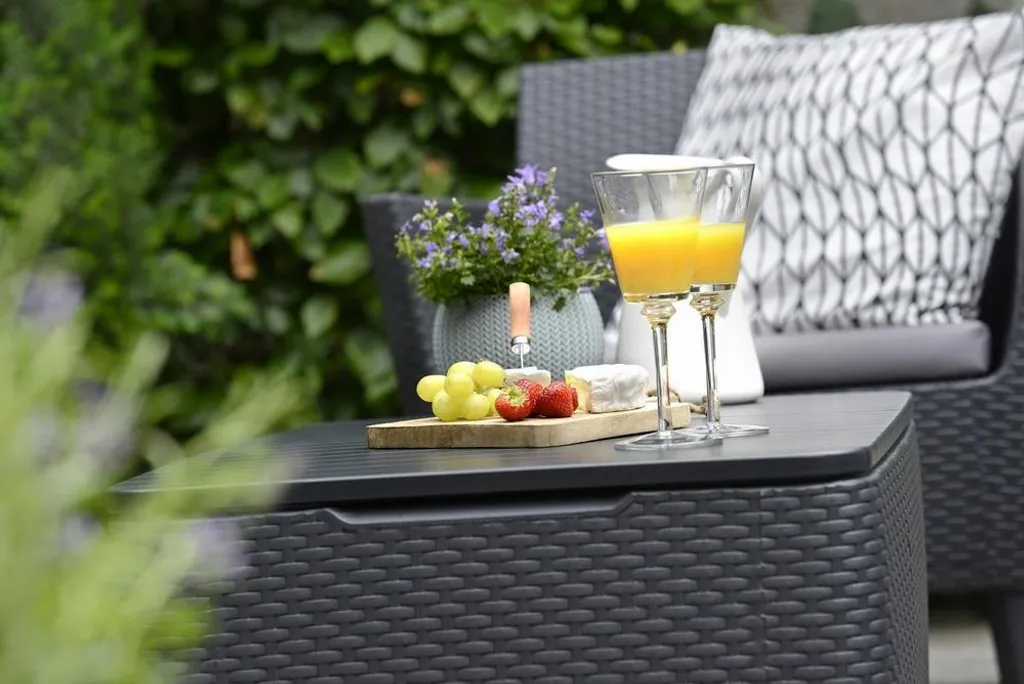 Set Salemo gris graphite avec table coffre et fauteuils ergonomiques - 7