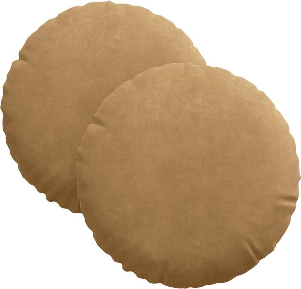 vidaXL Sitzkissen 2 Stück Braun Ø 30 x 13 cm Samt