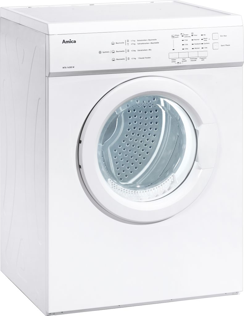Amica WTA 14305 W. Ablufttrockner, 7 kg, Knitterschutz, Produktbild