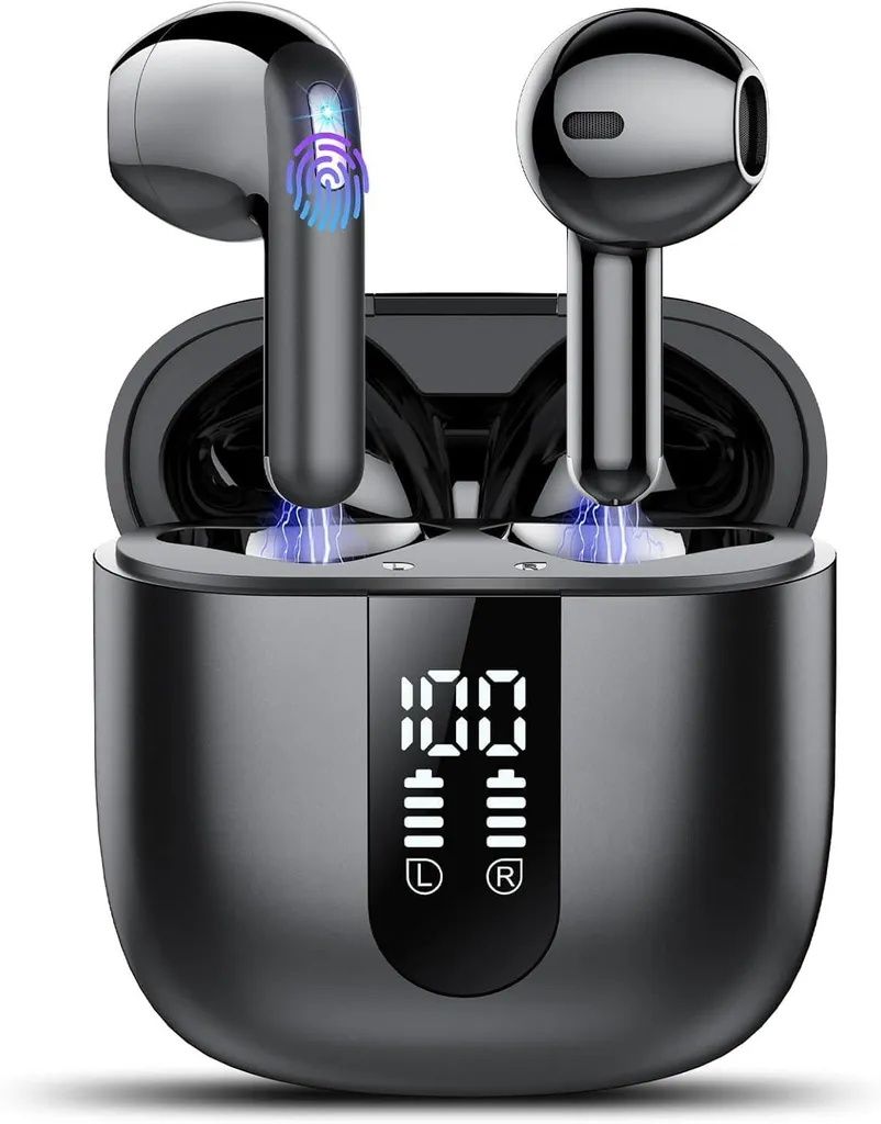 In Ear Kopfhörer Kabellos Bluetooth 5.4 Kabellose Kopfhörer mit 4 Mic, Kabellose Kopfhörer 50 Std ENC Noise Cancelling Earbuds Tiefer Bass, IP7