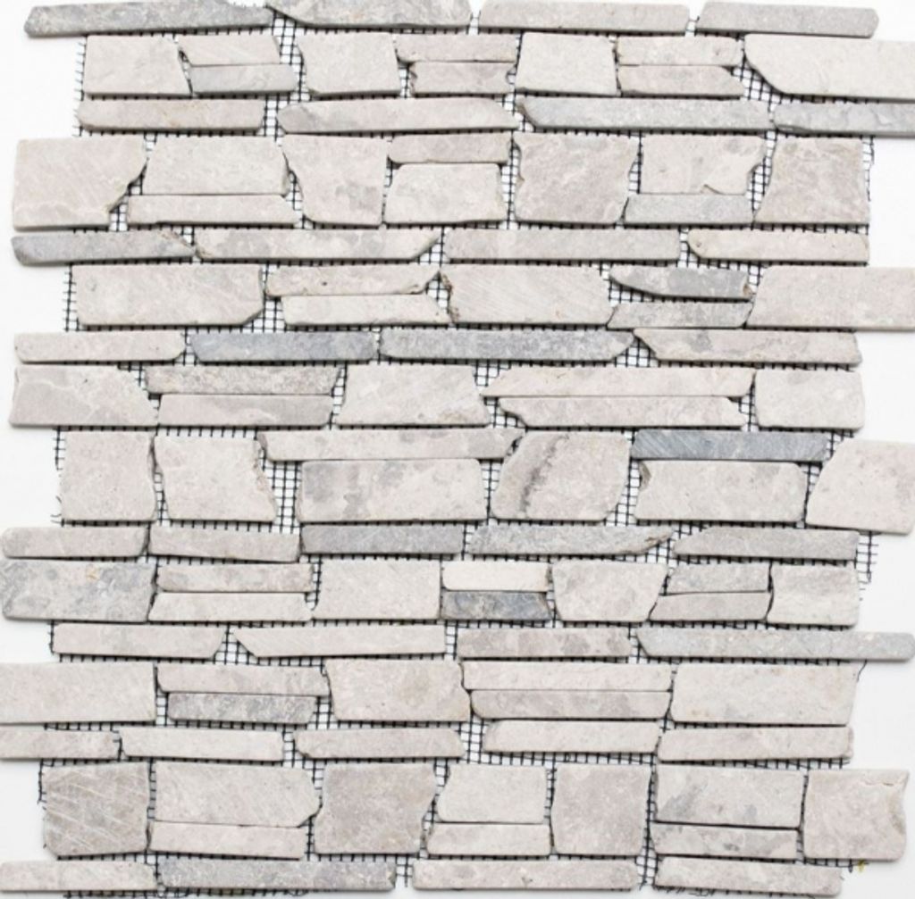 Mosaik Fliese Marmor Naturstein grau Brickmosaik MOS40-0230