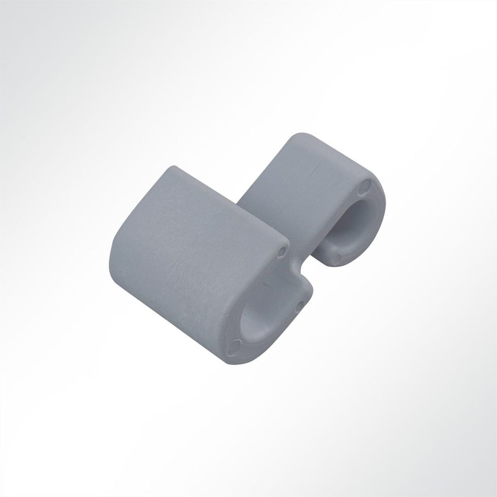 Lysel Kunststoff Doppelhaken klein, (BxL) 25x41mm in grau (250 Stück)