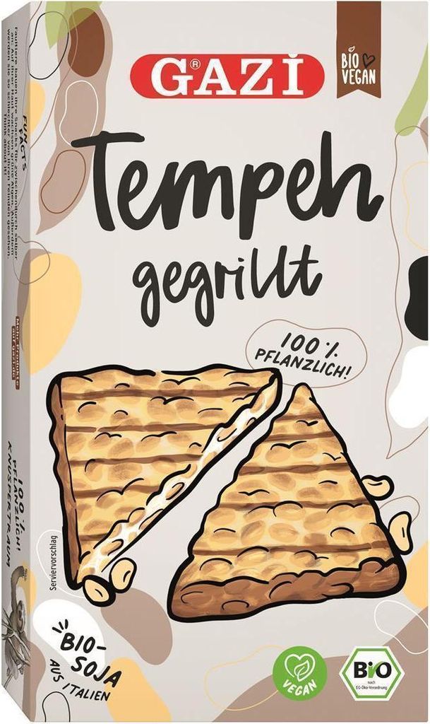 Gazi Tempeh gegrillt 5x 200g vegane Fleisch-Alternative Soja-Bohnen Italien