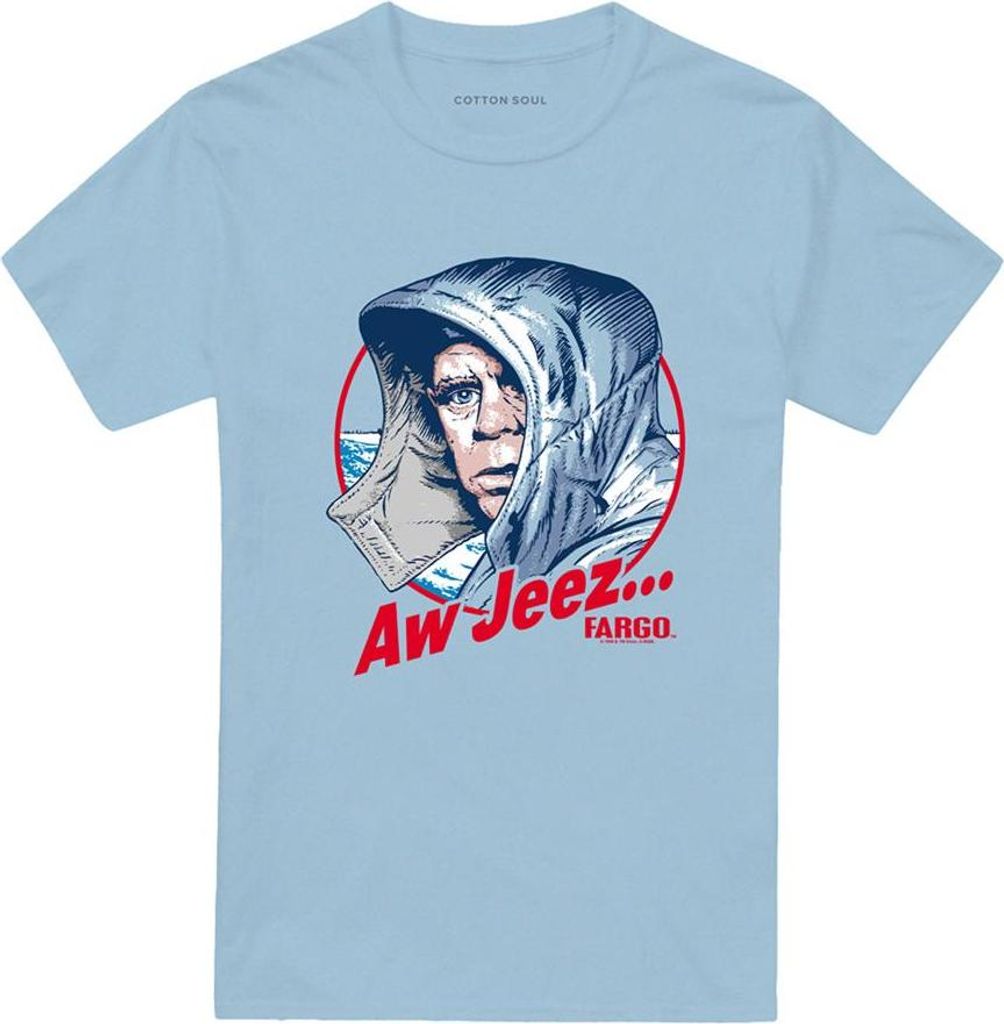 Fargo - "Aw Jeez" T-Shirt für Herren/Damen Uni TV24855 (M) (Hellblau)