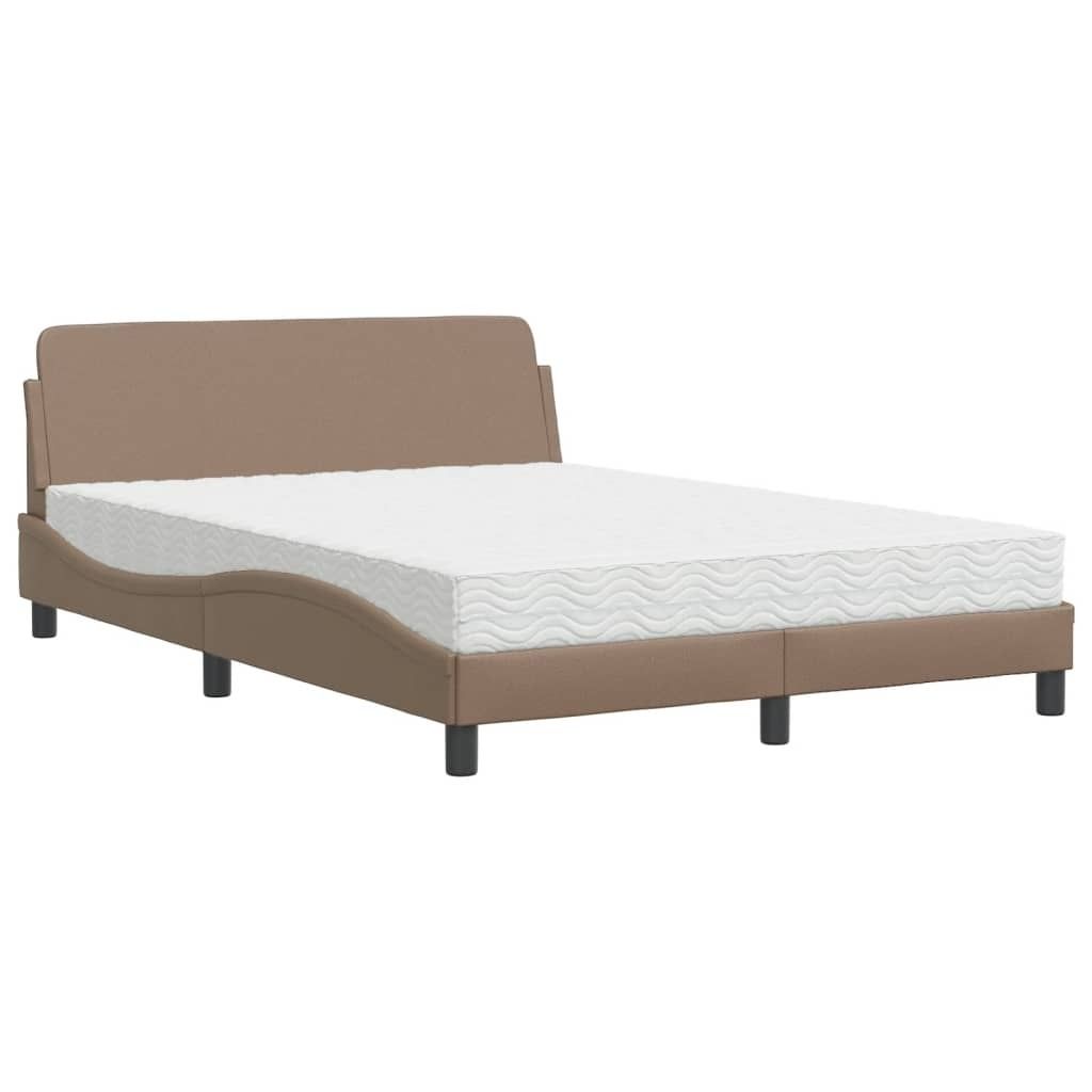 Bett mit Matratze "Dover" Cappuccino-Braun 140x200 cm Kunstleder