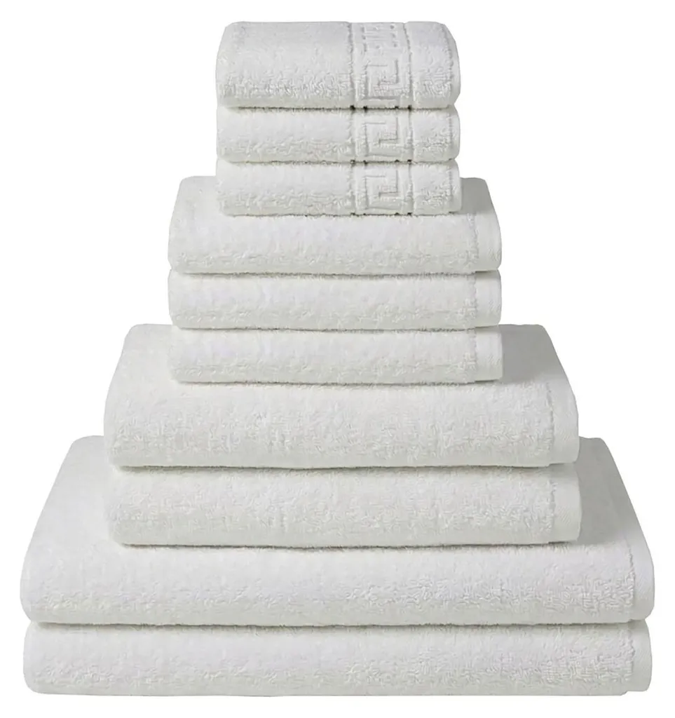 Serviette Coton Blanc 100% Premium : Pack de 10 Pièces Haute Densité