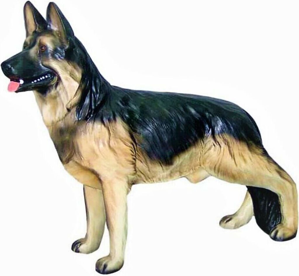 XL Premium Schäferhund steht in lebensgross 95cm Hund stehend Garten Deko Figur