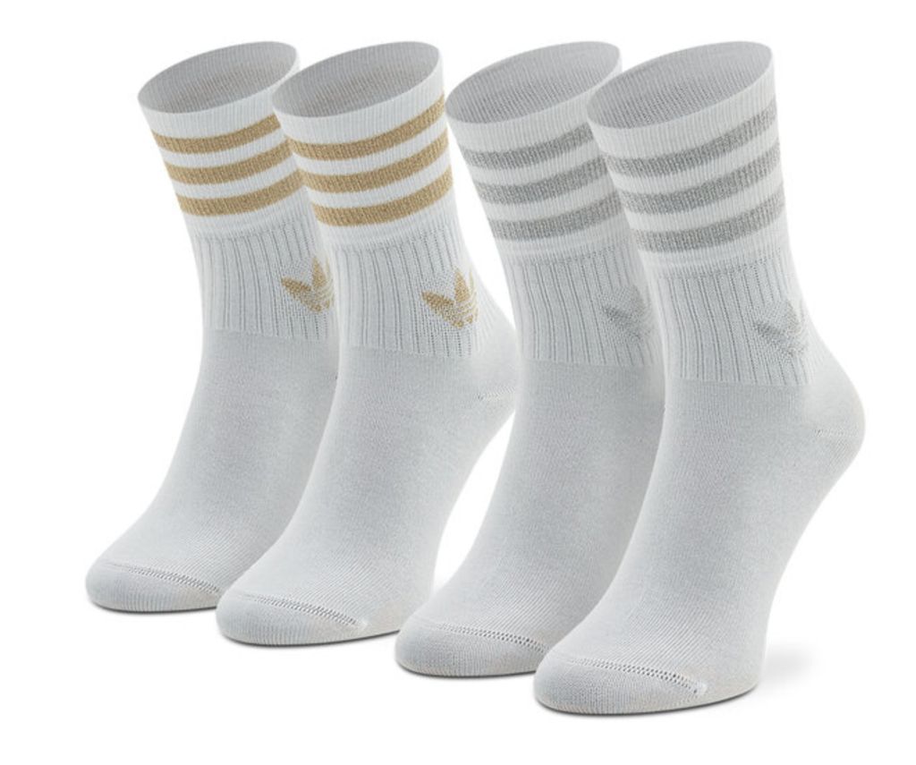 adidas Mid Cut Glitter Socken Gr. XL / 46-48 / 43-45 Gold Produktbild 