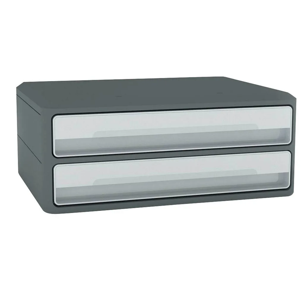 Fini le bureau encombré : Boîte CEP MoovUp 2 tiroirs gris pour rangement