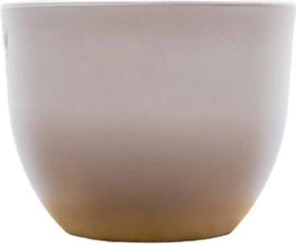 Pot de fleurs avec drainage Eggy Taupe D55 - Design œuf haute qualité
