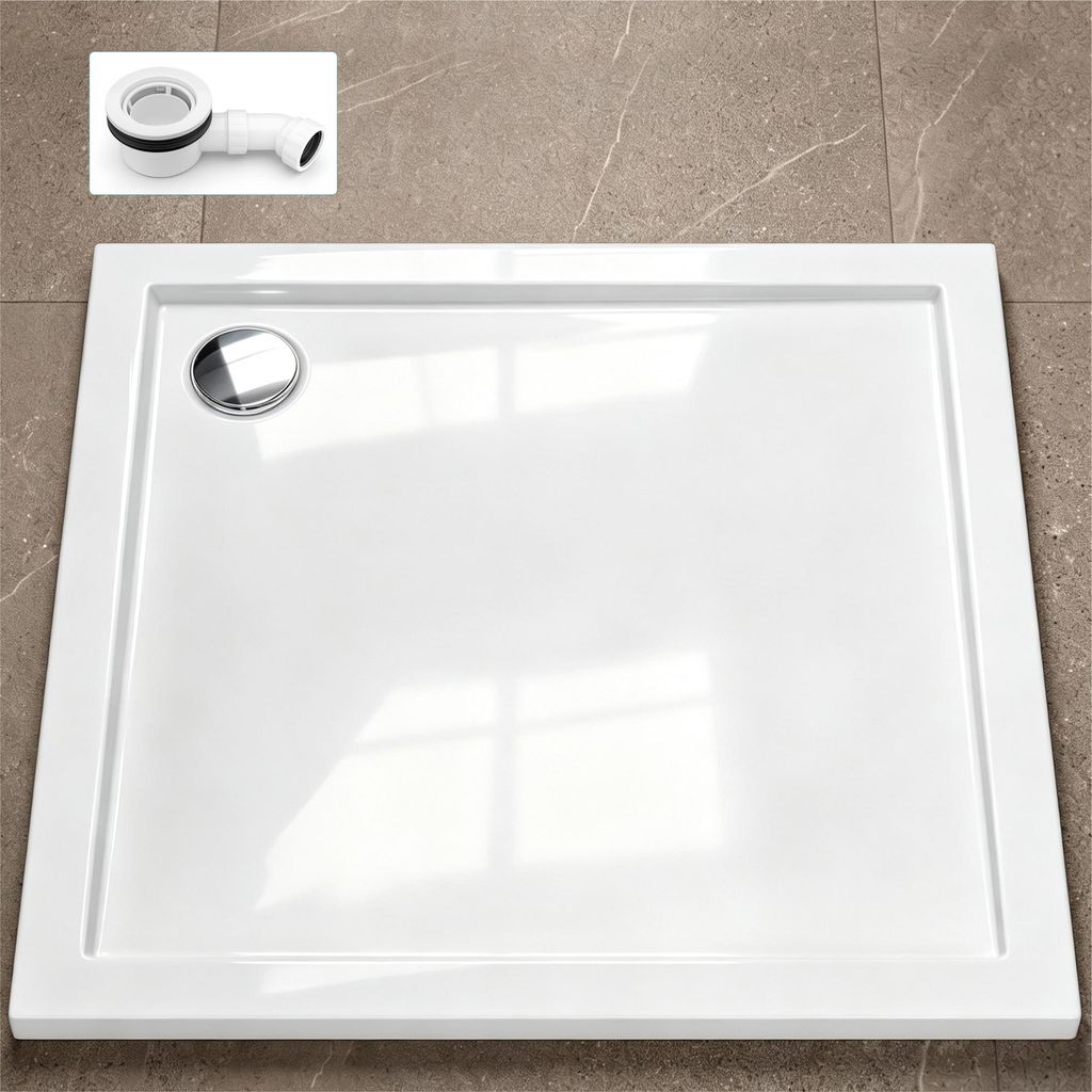 doporro Duschtasse Duschwanne 75x75x4 flach inkl. Produktbild 