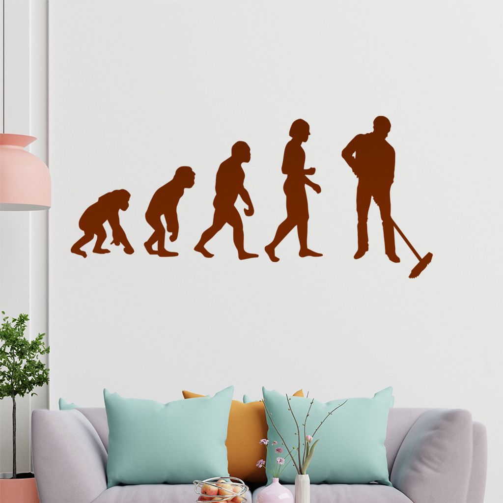 hauptsachebeklebt KIWISTAR Evolution Hausmeister Charles Darwin Wandtattoo in 6 Größen - Wandaufkleber Wall Sticker - Dekoration, Küche, Wohnzim...
