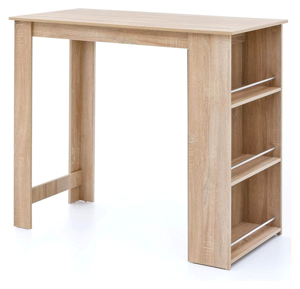 Bartisch Sonoma 120x107,5x60 cm Holz Küchenbartisch mit integriertem Regal