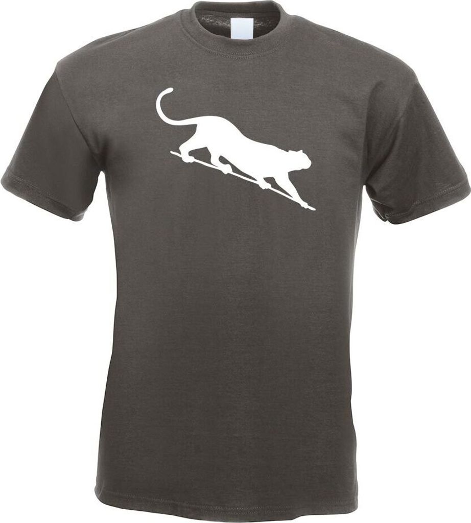 Kiwistar - T-Shirt - Graphit - Wildkatze - Panther - Leopard Herren Funshirt Bedruckt Design Sprüche Spruch Motive - mit Motiv Bedruckt - Funshirt...