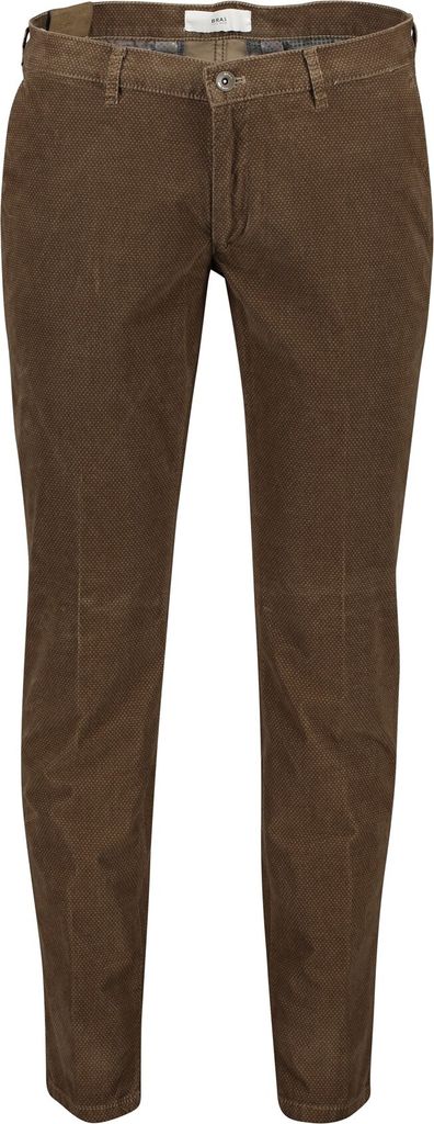 Brax Chino Silvio Slim Fit Baumwolle braune Textur