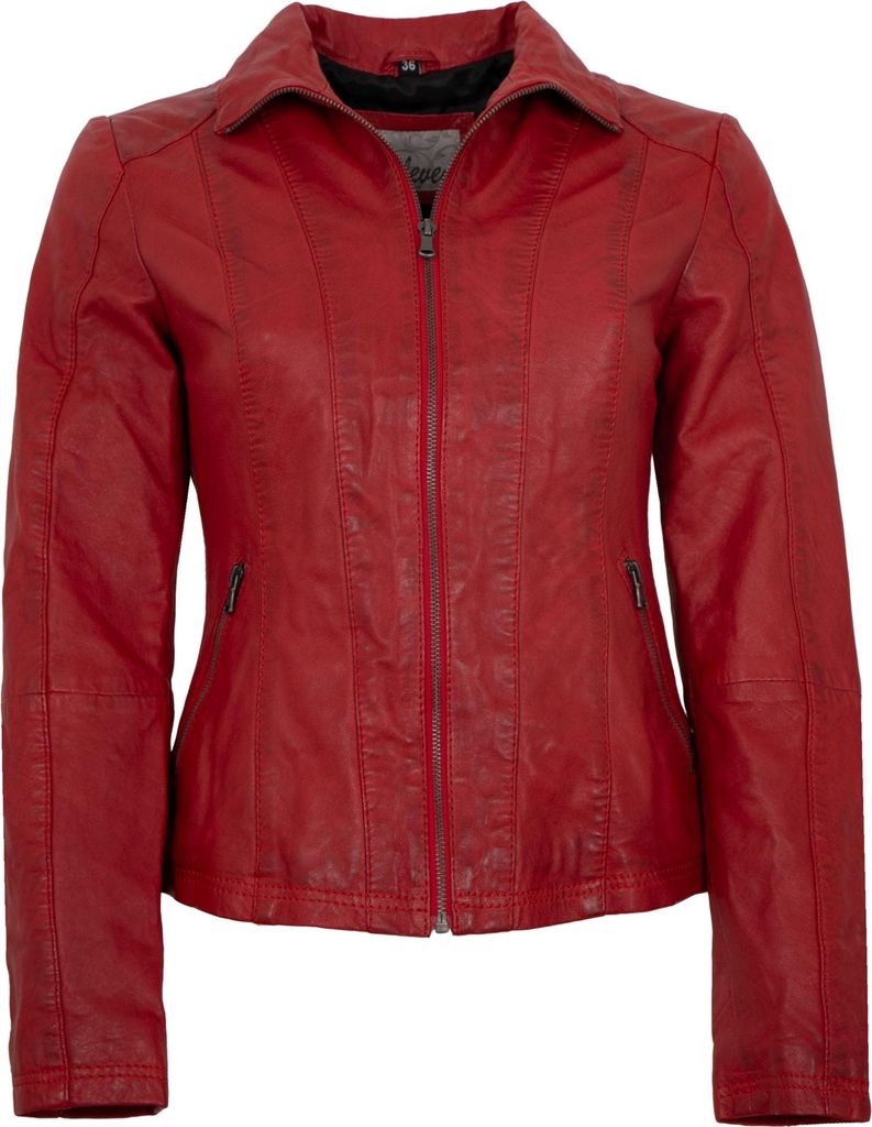 7eleven - Damen Lederjacke Lammnappa rot : 38