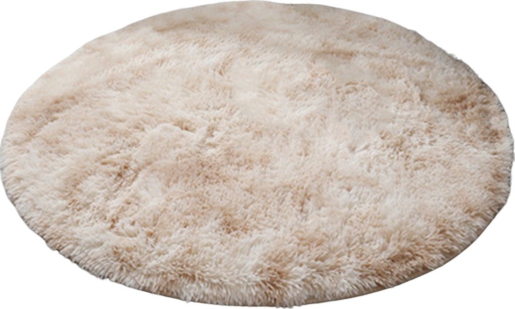 Plüsch Teppich Ultra weich dickes, rutsches warmes runde Krawattensalon Dicker Stapel Teppich Wohnkultur-Kamel ,Größen:120cm