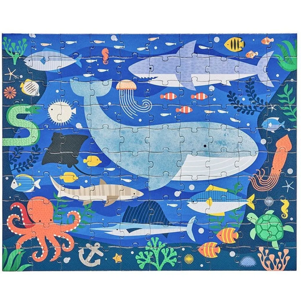 Puzzle Enfant Double Face Monde Marin Petit Collage Thème Sous la Mer