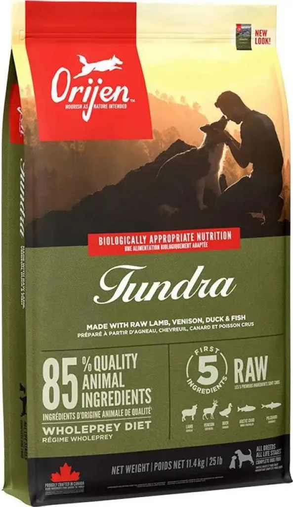 Orijen Tundra pour Chien riche en Viandes Fraîches et Gibier 11.4kg