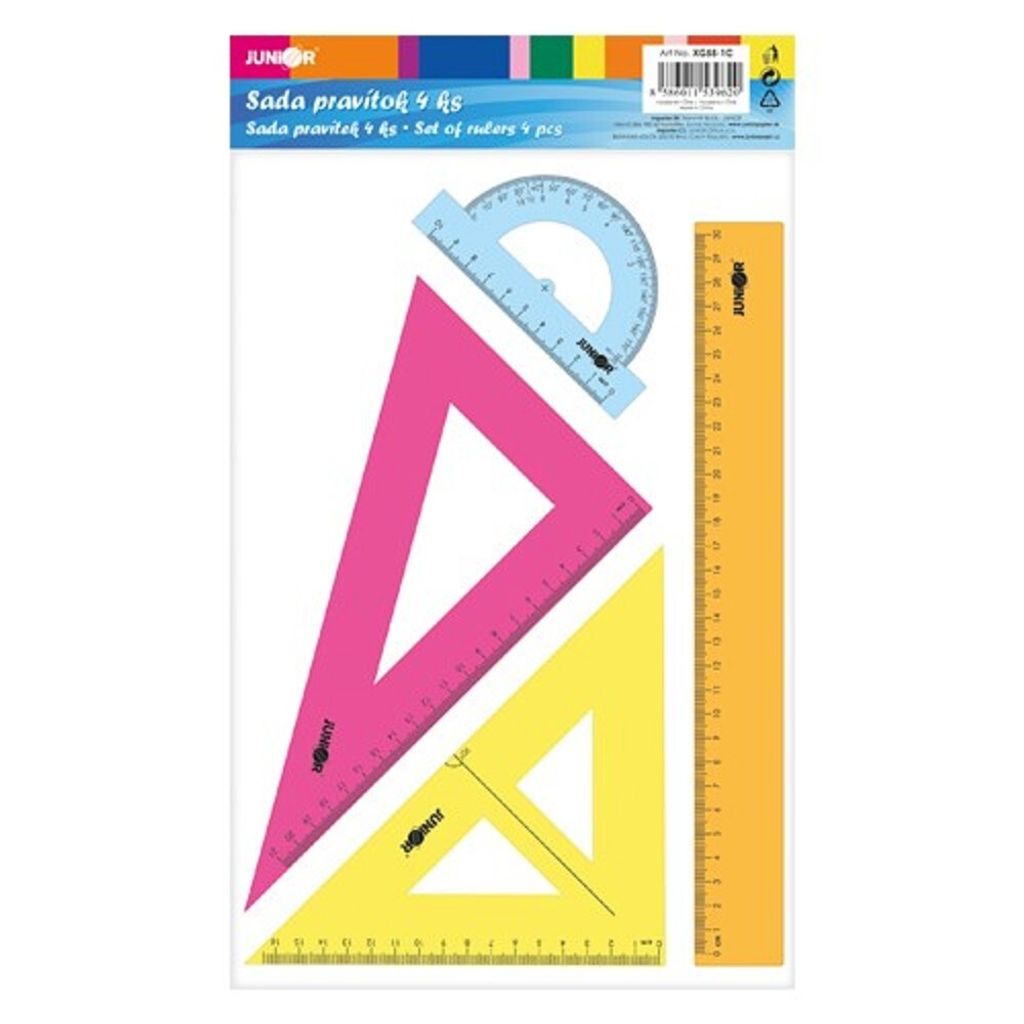 Lineal-Satz 4tlg., farbig