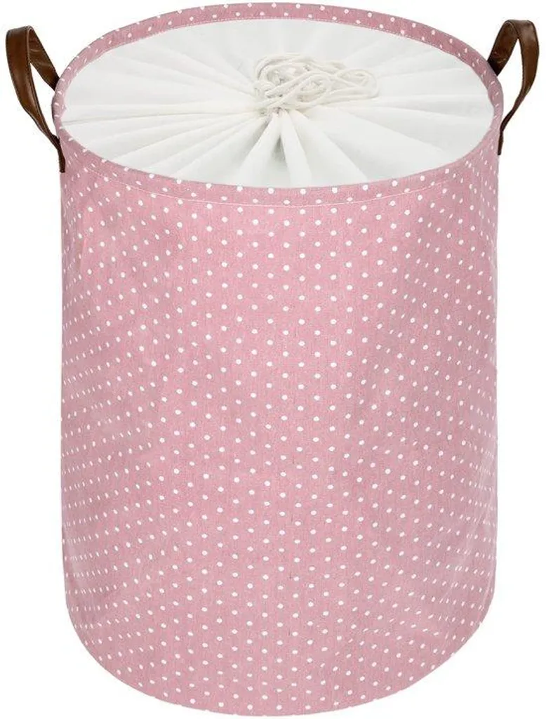 Sac de lavage pliable 20 pouces en coton rose L pour linge délicat
