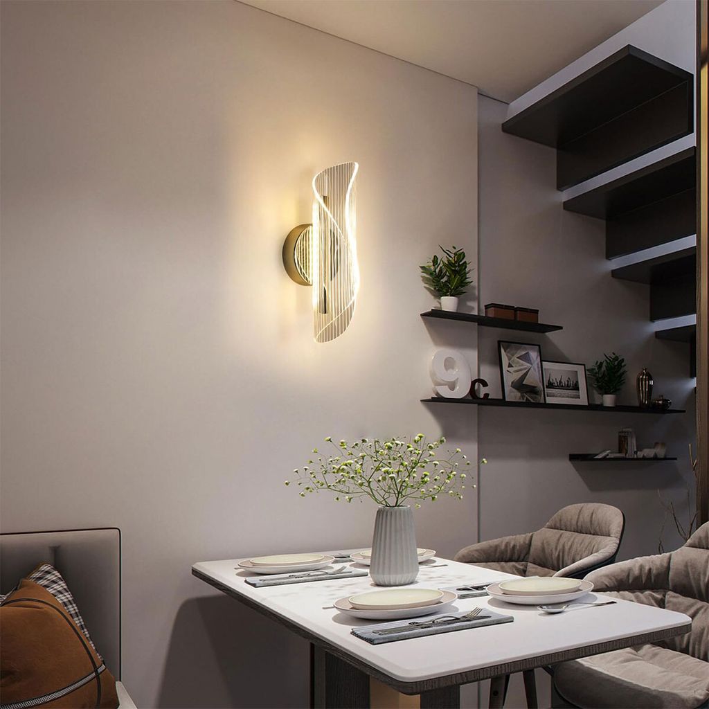 Moderne LED Wandlampe In Wellenform – 60 Oder 100 Cm Länge, Schwarz/weiß, Acryl & Eisen, Für Wohnzimmer, Flur & Schlafzimmer