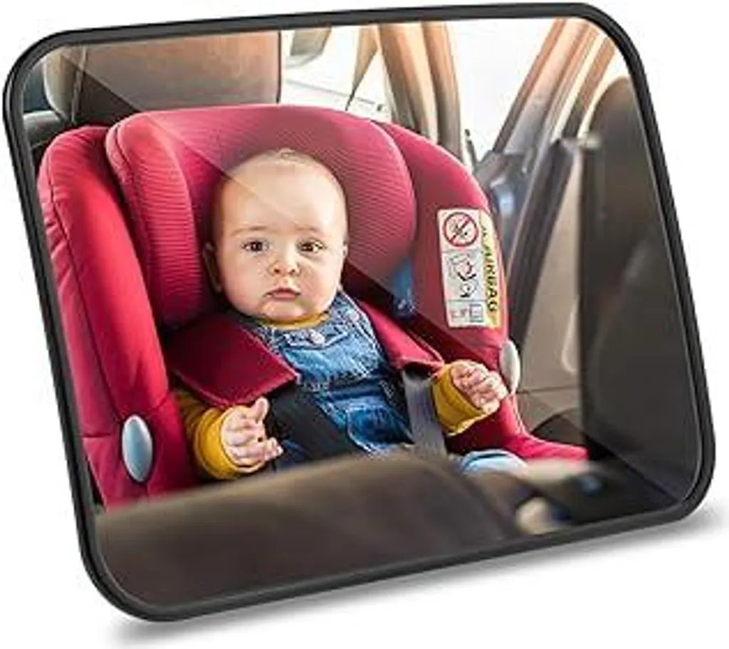 Specchietto Auto Bambino Infrangibile - Sicurezza Sedile Posteriore Nero