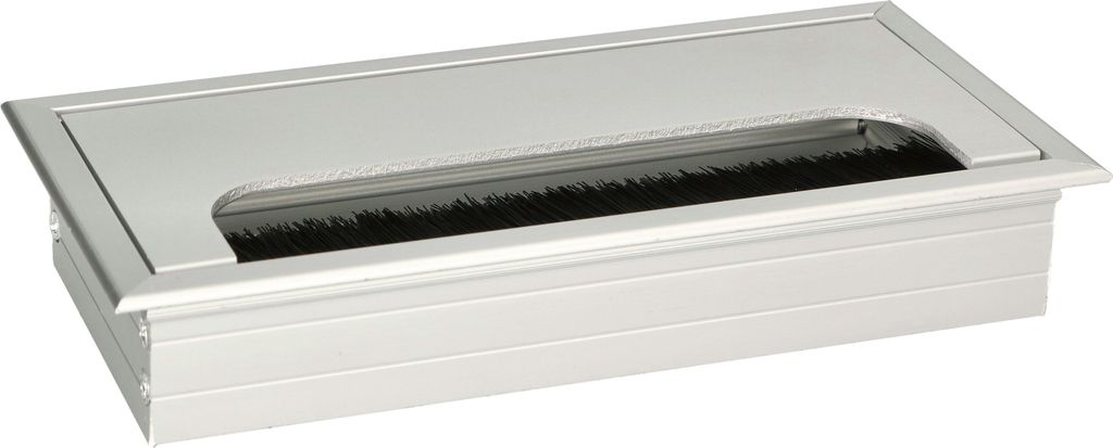 KOTARBAU Aluminium Kabeldurchführung 160x80mm für Möbel Silber Kabeldose Kabeldurchlass Eckig Eloxiert