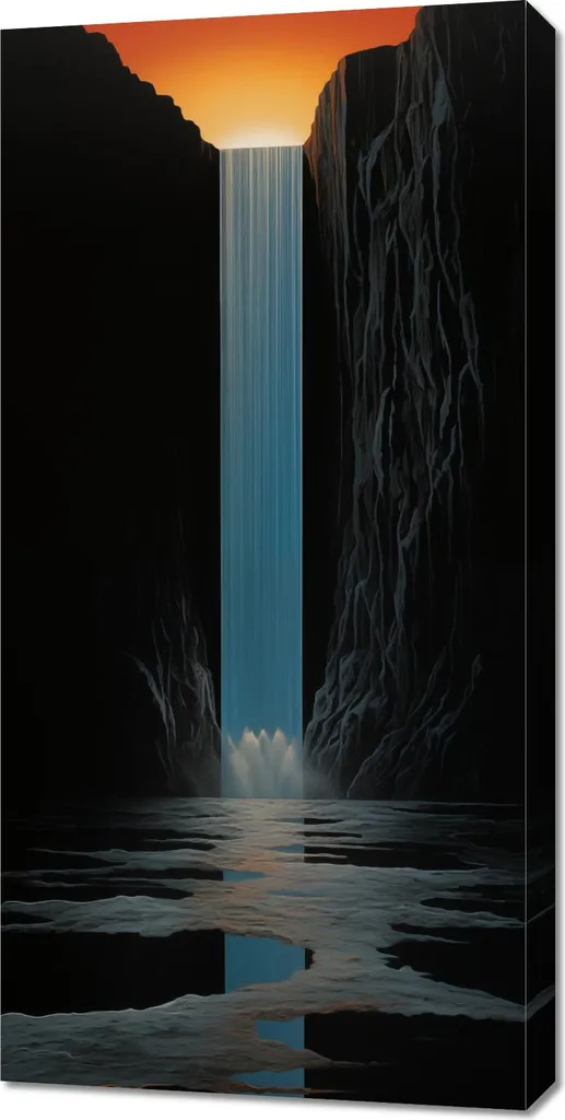 Décoration Murale Cascade de lumière 50x100 cm Tableau Moderne Vertical