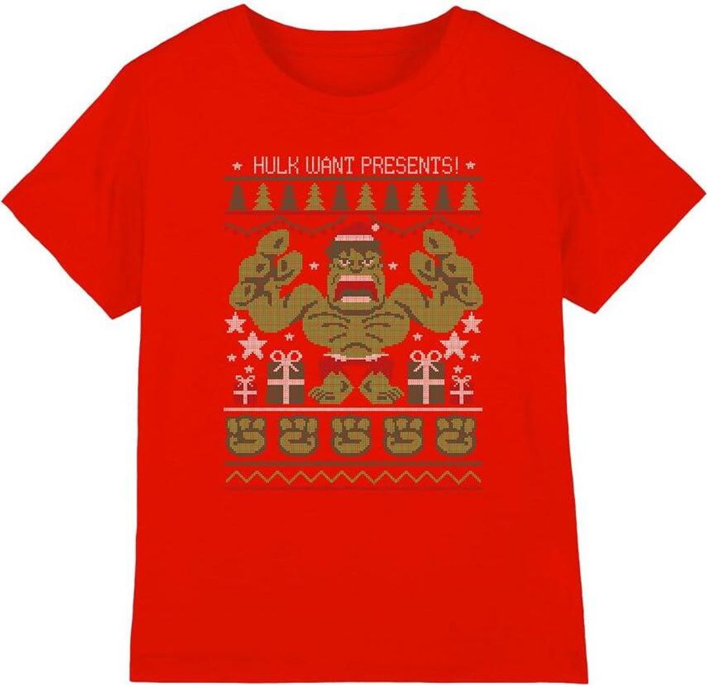 The Incredible Hulk - T-Shirt für Kinder - weihnachtliches Design TV5188 (116) (Rot)