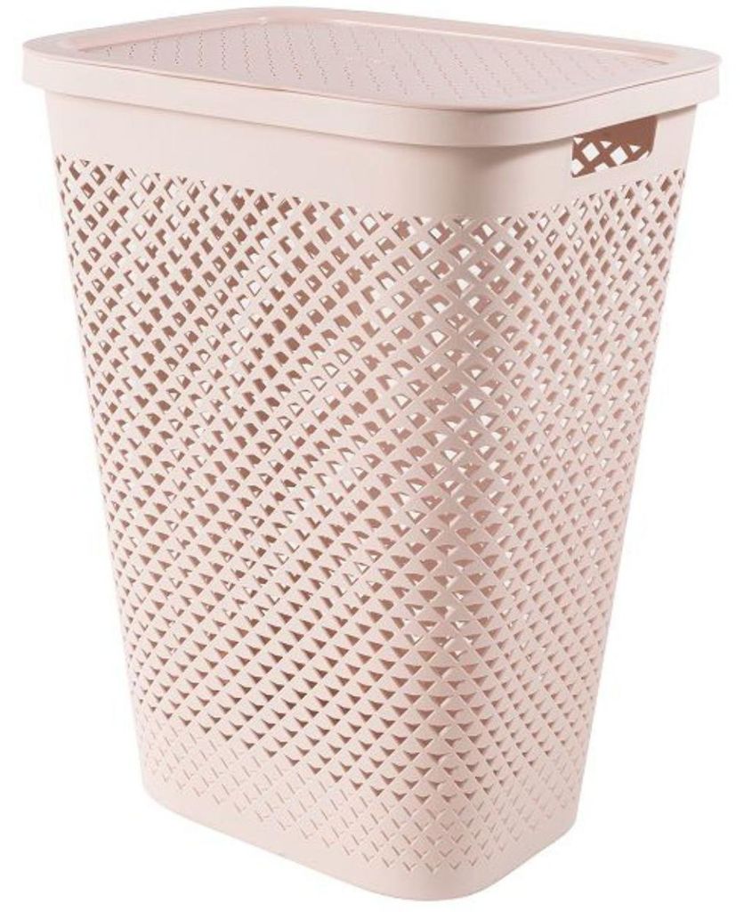 CURVER | Wäschekorb - Wäschesammler - Wäschetrenner - rosa - 55L - aus Kunststoff - Wäschebox - Badezimmer - Praktisch