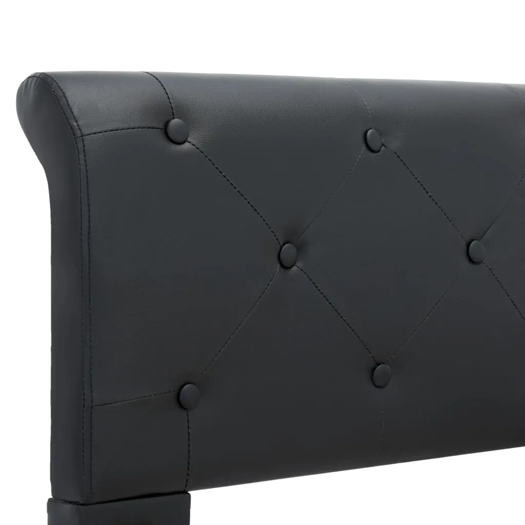 Lit simple 100x200 cm noir en simili cuir - Cadre de lit design moderne