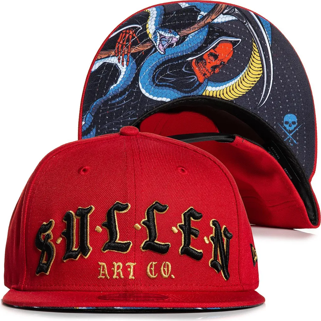 Cappello Rosso Sullen Snake Reaper Snapback New Era - Urban Style